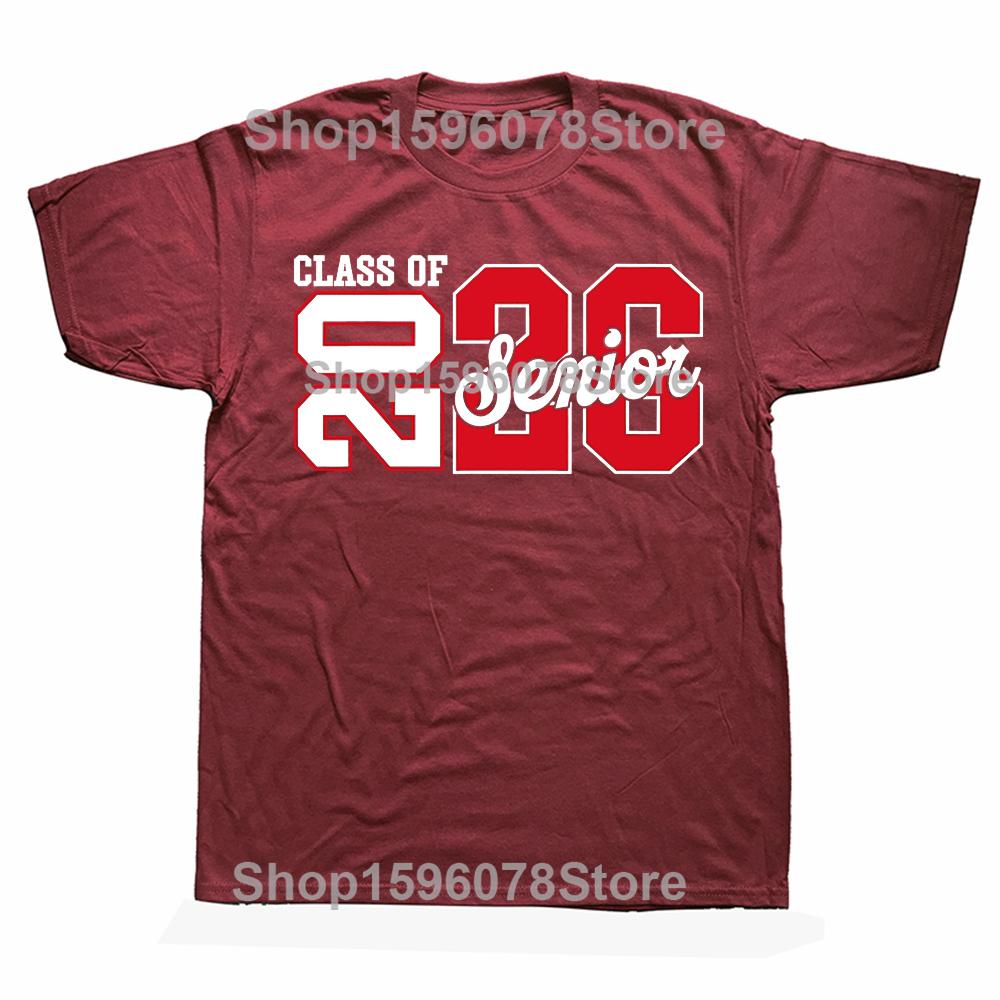 Funny Vintage Class of 2026 Senior 2026 Graduation Graphic Tshirt Men Hip Hop Oversized T Shirt 100 Cotton Comfort Tshirts