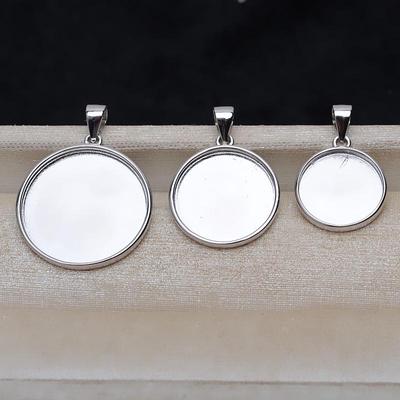 Okrągła 20 Płaskodenna Srebro S925 Baza Zawieszki na Włosy Płodowe, 13mm i 16mm DIY 4478.