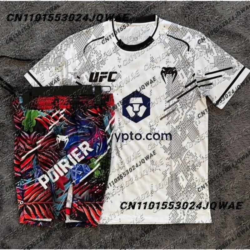 Férfi lélegző gyorsan száradó boksz edzőszett Kígyómintás rövid ujjú póló rövidnadrág MMA küzdősportok