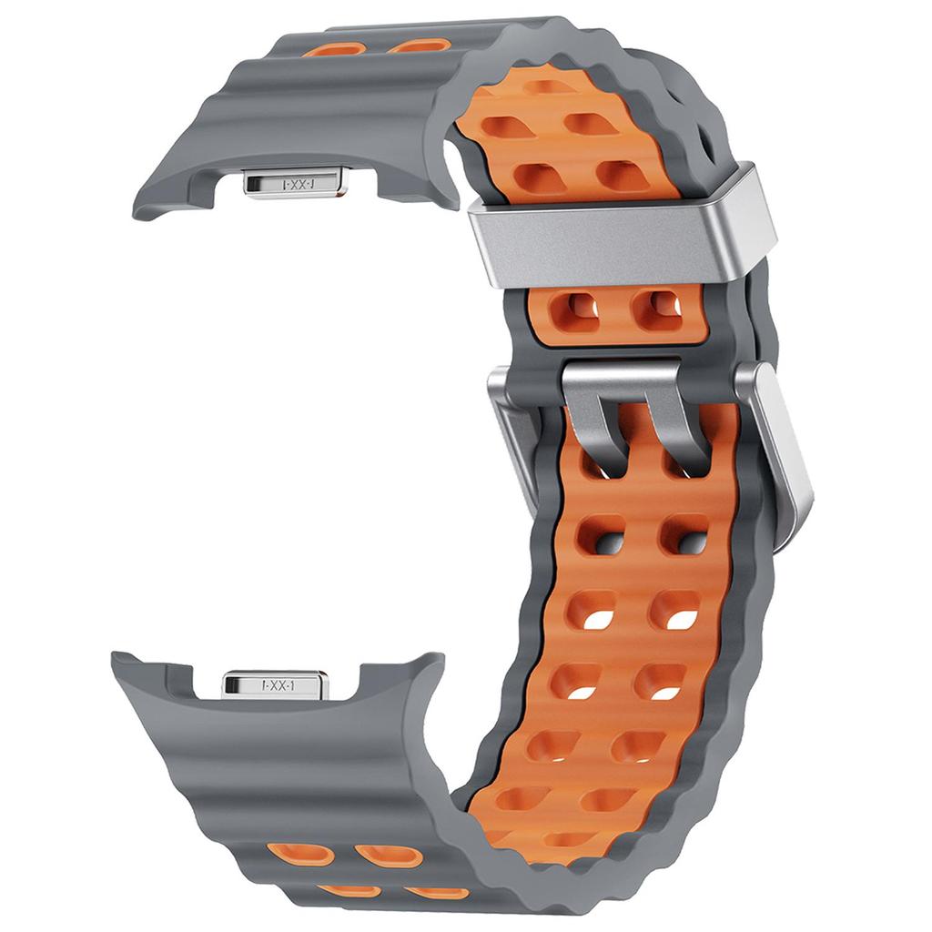 Marine Band for Samsung Galaxy Watch 8/8 Classic Ocean Strap Two-tone Silicone Band for Galaxy Watch 8 40 44mm Sport Bracelet