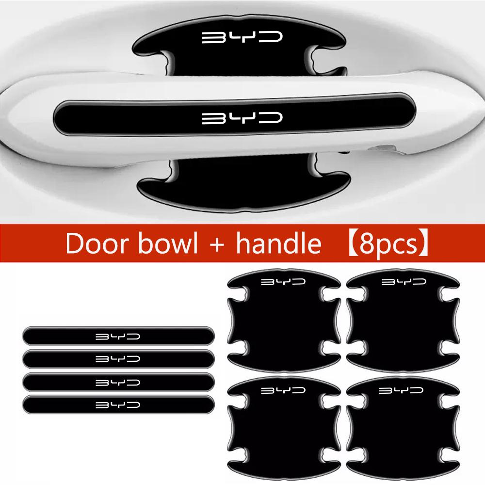 

8pcs Car Door Bowl Handle Protective Film Drip Glue Bottom Door Bowl Sticker for BYD F3 E6 Atto 3 Yuan Plus Song Max F0 G3 I3