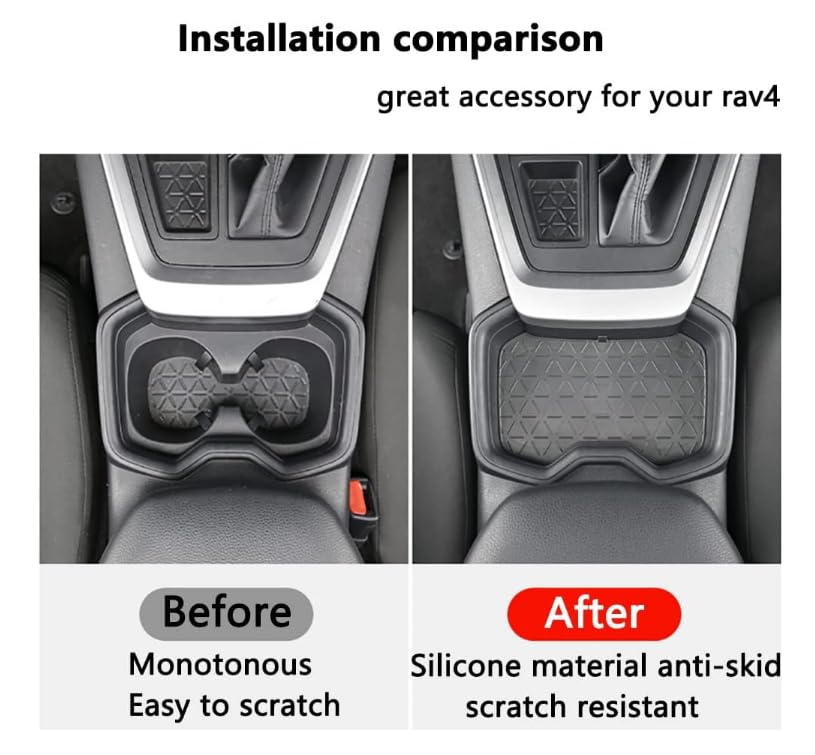 Center Console Cup Holder Mat for RAV4 50 Series [Eliminates
