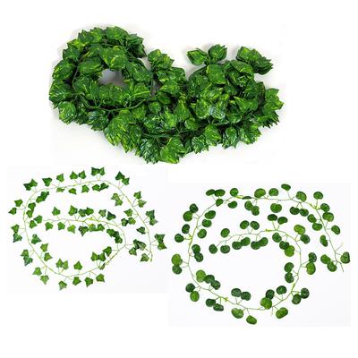 1Pc 2.1 M Artificial Plant Green Ivy Leaf Garland Silk Wall Hanging Vine Home Garden Decoration Wedding Party Fake Wreath Leaves