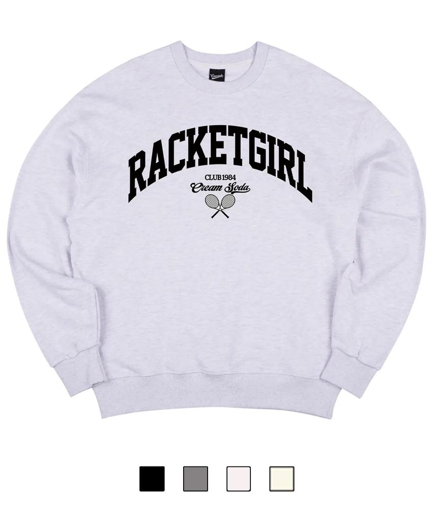 CREAM SODA LAB Racket Girl Light Gray Black Sweatshirt