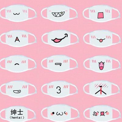 1 vnt. Kawaii apsauginė nuo dulkių kaukė Kpop miela anime animacinė burnos kaukė veidui su emocijomis Kpop kaukė