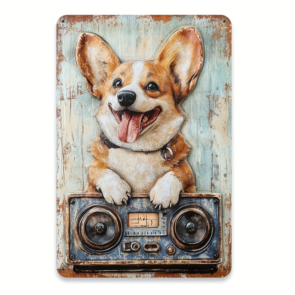 2D Flat Retro Iron Tin Art Crafted from Solid Material with Vintage Design Suitable for Room Decor