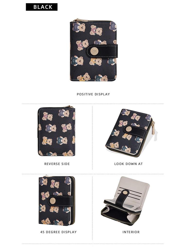 Women's Baellerry Korean Cartoon Bear Coin Purse - High-End Short Wallet