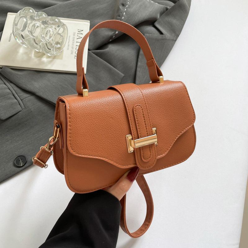 

2025 trendy new fashion simple design popular solid color foreign style casual shoulder crossbody portable small square bag