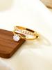 Japan And South Korea Niche Design Light Luxury Temperament Stainless Steel 18K Gold-Plated Diamonds Double Layer Ring Female