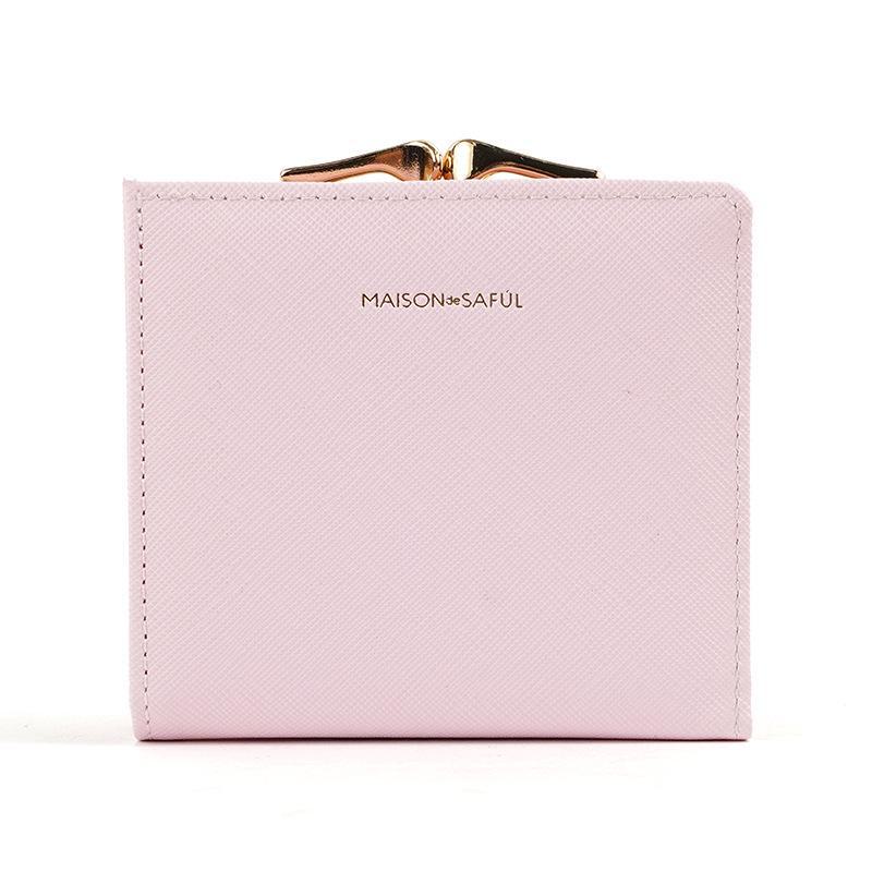 Women's Creative Iron Clip Wallet, High-End Mini Handheld Coin Bag with Light Gold Edges, Simple and Detachable Design