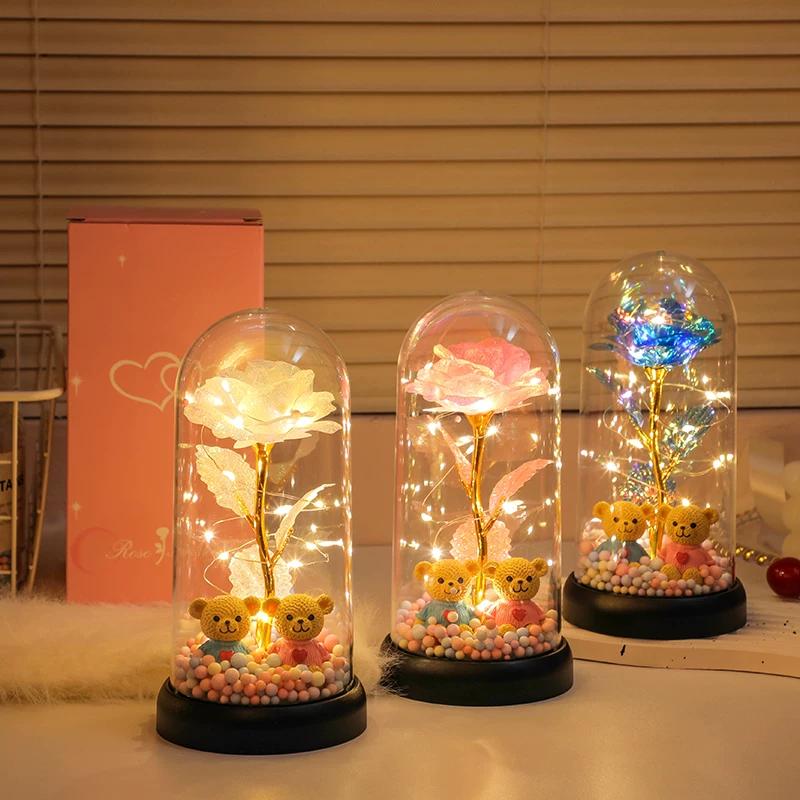 Eternal Bouquet Rose Night Light Ornament Bedroom Decoration Birthday Gift Girls Girls Children Senior Sense Qixi Festival