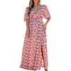 US Shiying Summer New Arrival Florals Backless Dress Female 2025 Seaside Vacation Style Side Slit Dress