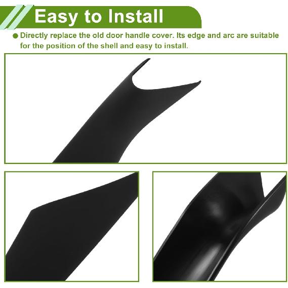 Door Panel Handle Pull Trim Cover for BMW 5 Series G30 G31 520i 530e 530i 540d 540i 550i 2017-2022 Black ABS 1 Pair