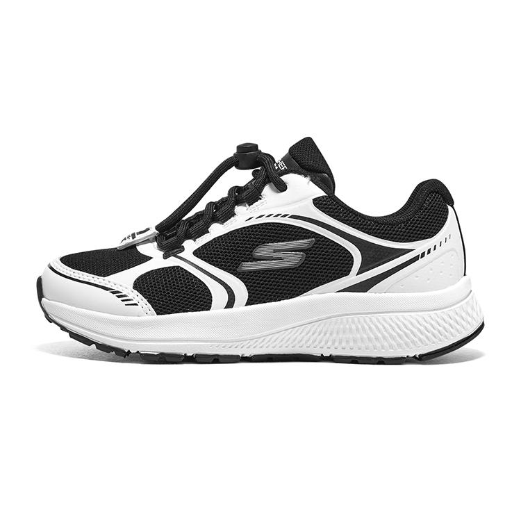 Skechers Go Run Shock Absorbing Durable Training Shoes Kids sneakers White Black 405241L-WBK 33