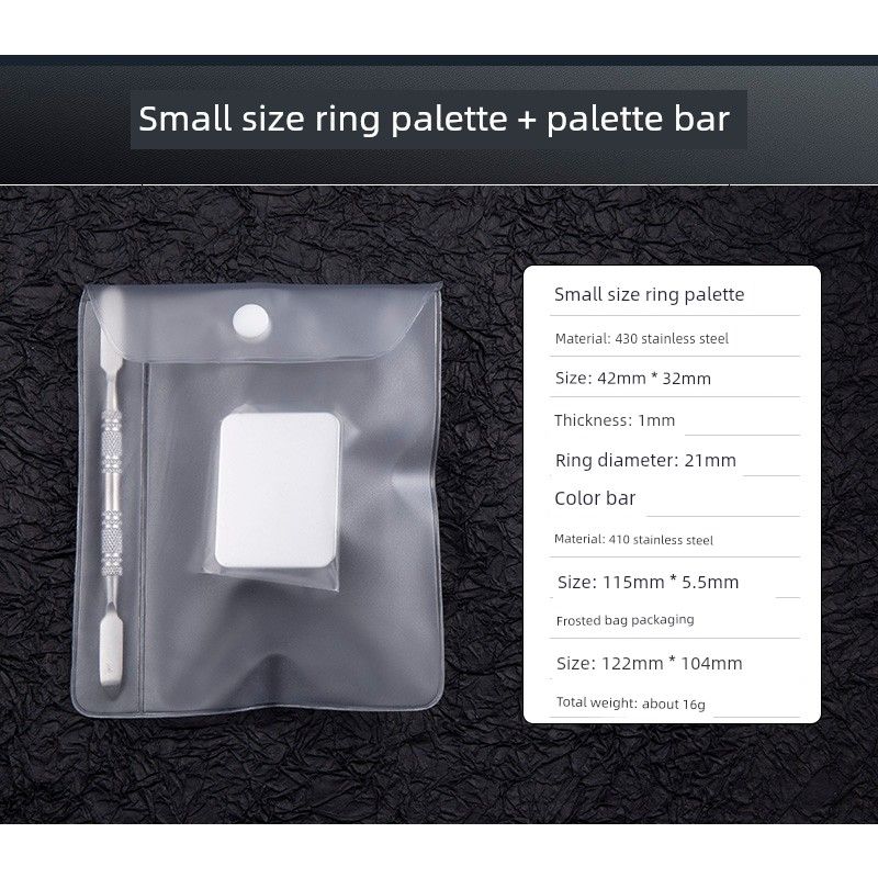 

Manicure Ring Palette Stainless Steel Makeup Artist Manicure Makeup Tools Makeup Palette Water Liquid Foundation Palette Ring Square + Tuning