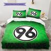 Hannover 96 Bettwäsche mit individuellem Namensmuster, Steppdecken-Set, Bettbezug, Kissenbezug, Heim-Geburtstagsgeschenk(1 Bettbezug + 2 Kissenbezüge, ohne Füllung)