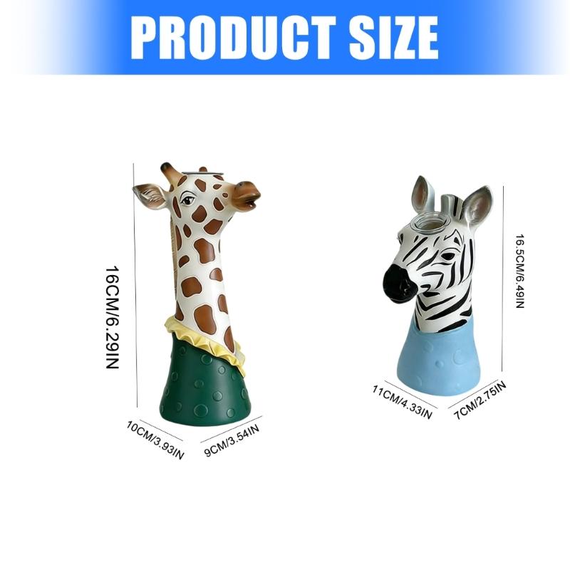 Giraffe Art Vases Decorative Flower Vases Animal Face Vases Table Ornament Modern Home Decors Gift for Women Girls