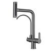 Waterfall Faucet Multi-functional 4 Mode Pure Hot Cold Water Kitchen Faucet Sprayer Sink Wash Tap 360° Rotation Gun Gray Brushed