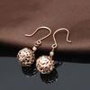 Exquisite Russian 585 Purple Gold Ball Earrings, Simple Trendy Temperament Cold Wind Plated Rose Gold Color Gold Ear Hook