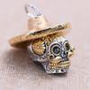 Retro Punk Straw Hat Skull Metal Pendant Necklace Suitable for Men's Personalized Motorcycle Riding  Gift