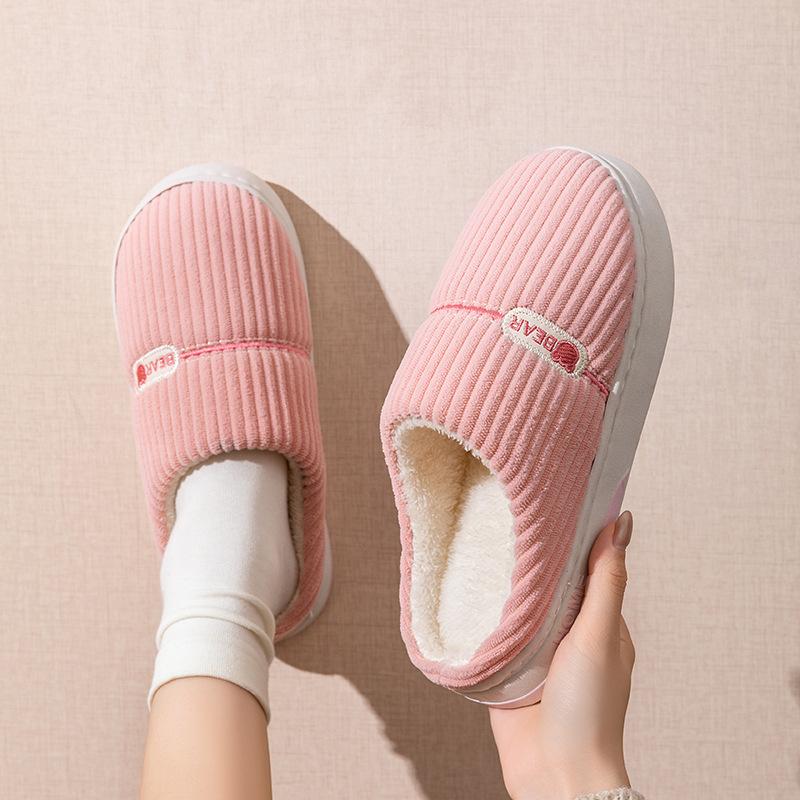 Shoes Home Warm Fleece Home Slippers 2025 Cotton Shoes Non-slip Thick-soled Plush Winter Cotton Mop