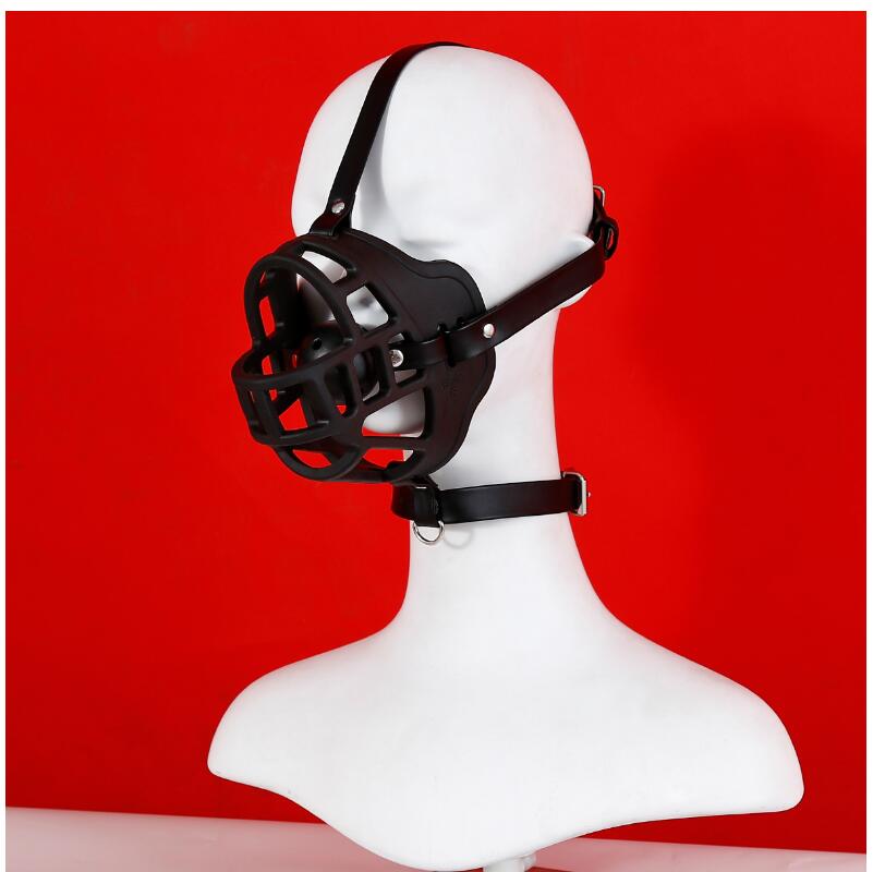 VaHppy Gag+Mask Set Dog Mouth Masks Adjustable size PU Black/Red SM BDSM Sex Toys Couple Games Alternative Stimulation Bondage