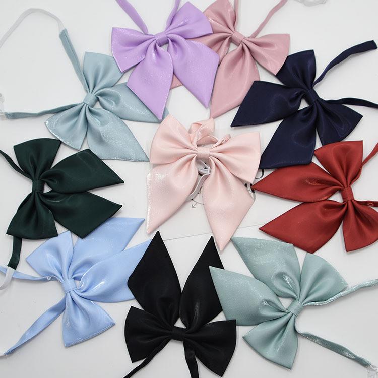 Pink Feather Jk Solid Color Collar Bow Tie For Japanese School Uniforms Women