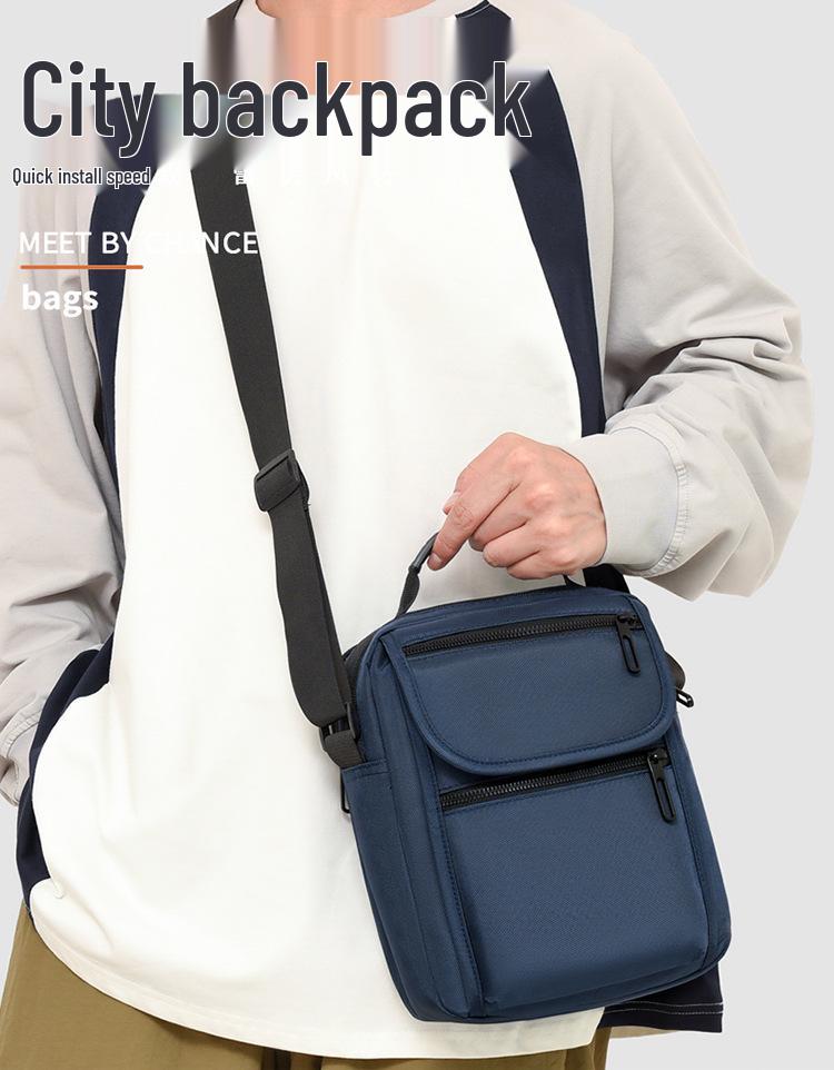 Men's Trendy Multi-Layer Crossbody Bag - Versatile Casual Vertical Shoulder Sports Backpack