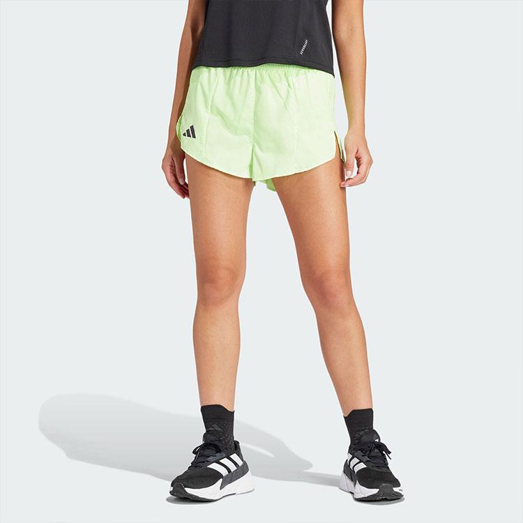 Adidas Adizero Essentials Solid Print Logo Mid-Rise Side Slit Casual Shorts Women Shorts IN8710