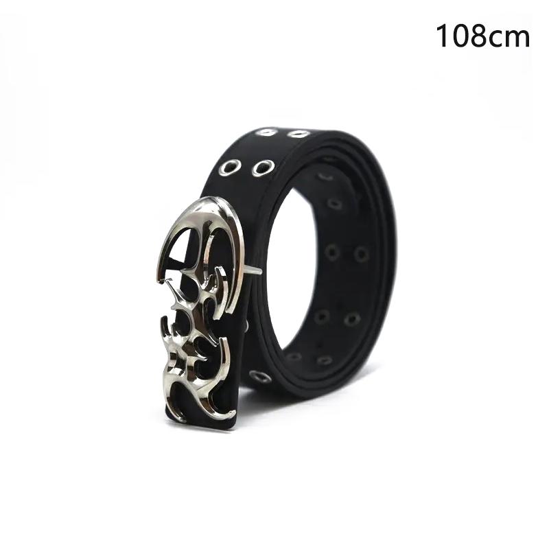 Stylish Hollow Pu Leather Waist Belts  Punk Belt For Men Trendy Clothing Accessories Versatile Casual Belts Gifts