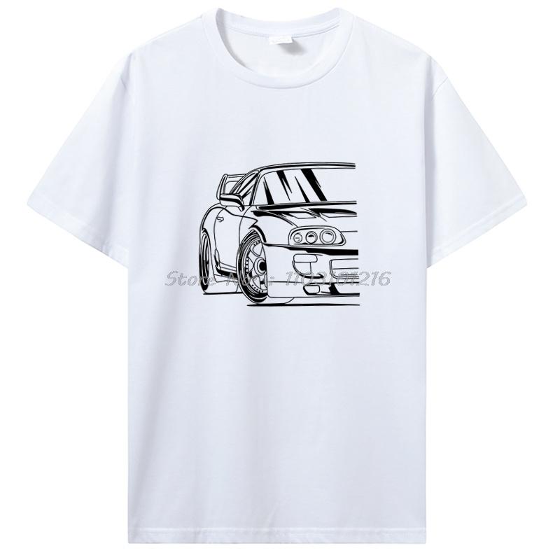 Oversized T-shirt Men Cotton T Shirt Race Car 2JZ JDM Tshirt Men's Clothing Oversized Unisex Tops Streetwear Tees
