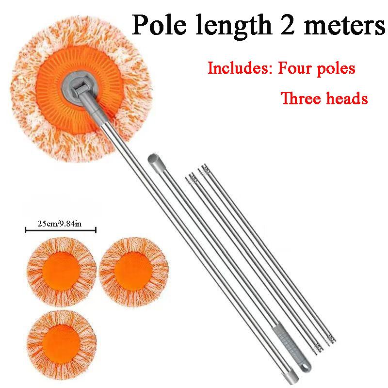 UNTIOR Cleaning Mop with Long Handle Round 360° Rotatable Removable High-rise Cleaning Supplies Household Ceiling Floor Cleaner