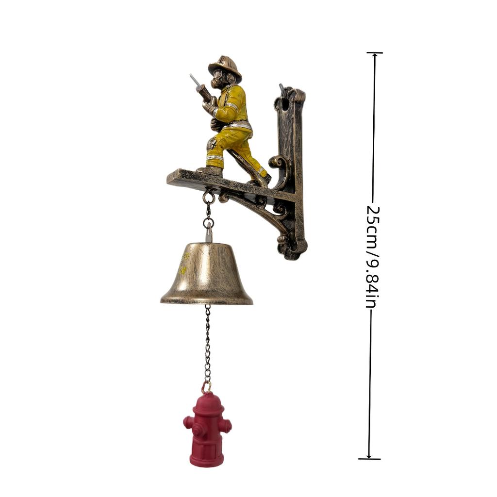 Firefighter Tribute Decorative Doorbell, Resin Wall Hanging Ornament, Indoor And Outdoor Universal Home Decoration, Memorial Gift For Firefighters