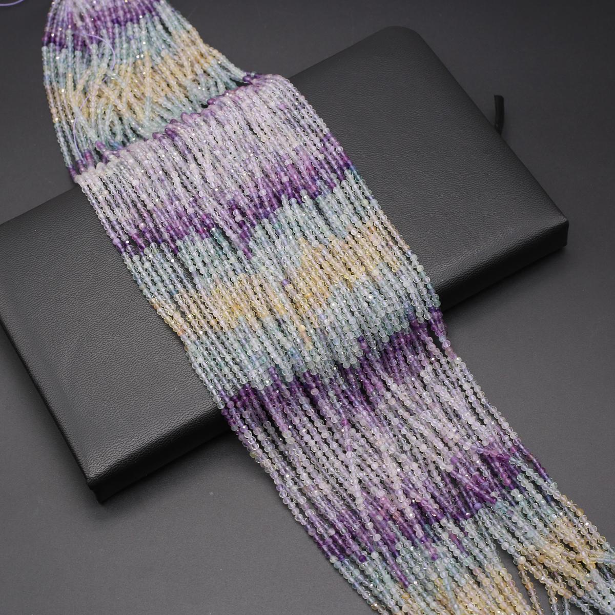 1 нить граненые бусины из флюорита из натурального камня 2 мм 3 мм бусины из флюорита — фото 6