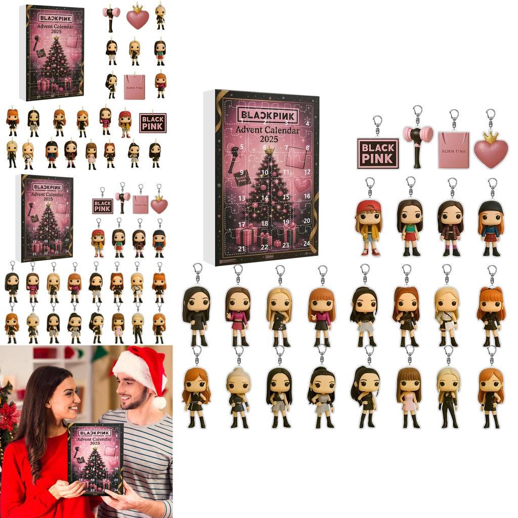 Blackpink Christmas Countdown Advent Calendar With Acrylic Keychains For Holiday Gift Giving