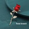 Broche et épingle Rose Rouge Premium avec Accent Floral Bleu pour Manteaux et Robes