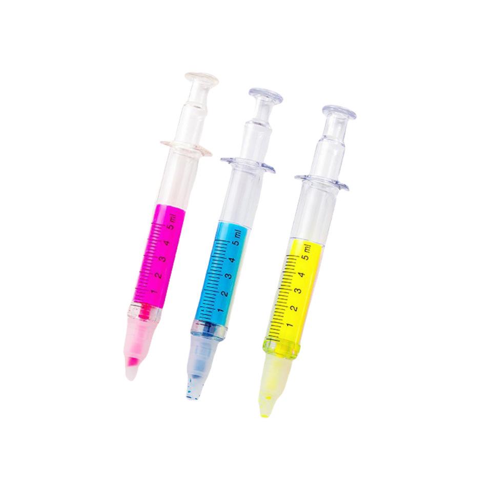 Korean Style Cute Syringe Shape Multi-color Fluorescent Marker Pen