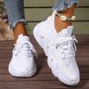 Ladies' Casual Solid Color Sneakers, Breathable Lightweight Soft Sole Walking Shoes, Low-top Comfortable Outdoor Sports Shoes