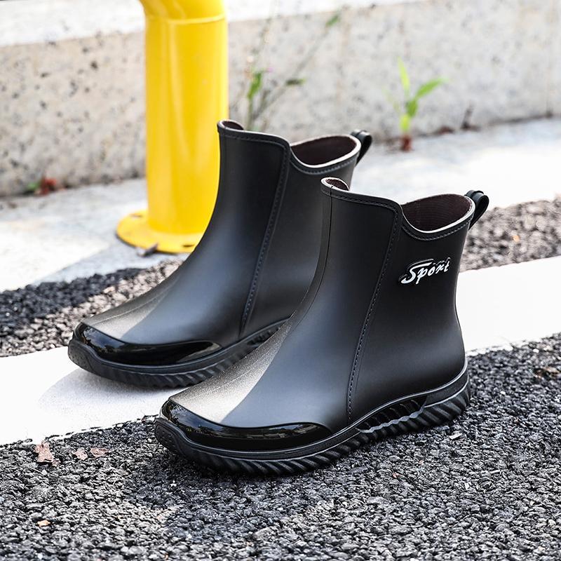 Rain Boots Men's Short Rain Boots Outdoor Wear Leisure Kitchen Non-slip Fishing Shoes Rubber Shoes Waterproof Wear-resistant Boots