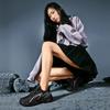 Men's shoes autumn and winter rotating button sneakers leather waterproof running shoes trendy couple dad shoes