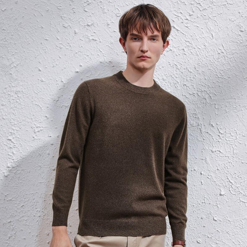 Kemeng Boka Men's 100% Cashmere Crewneck Sweater