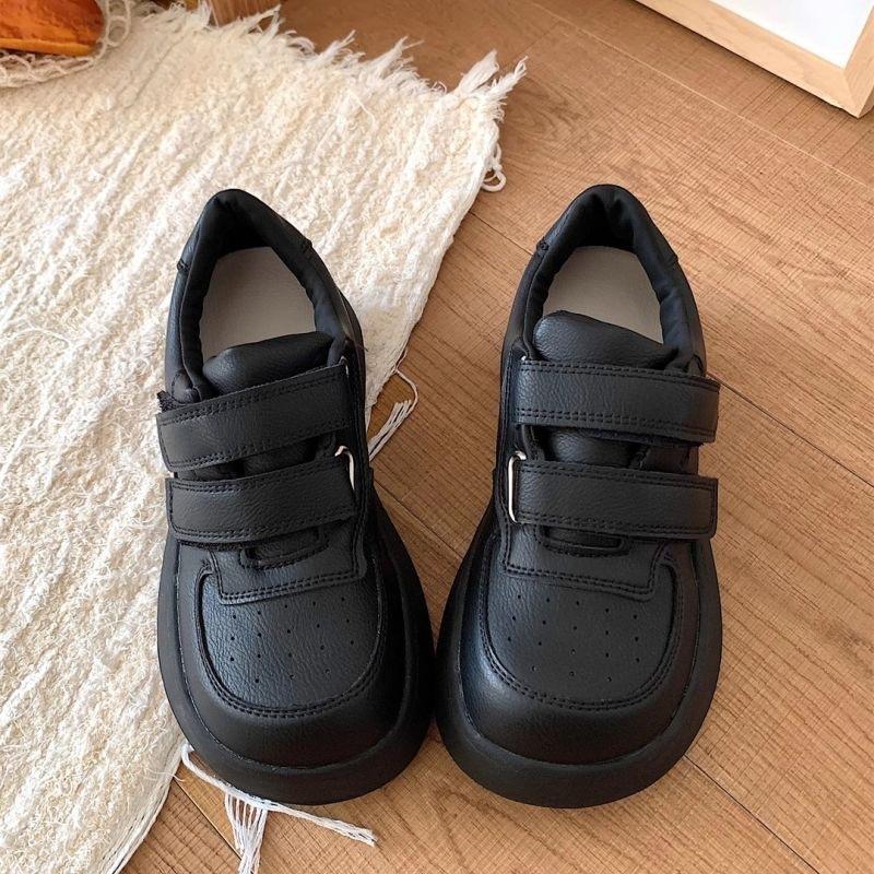 Fashion 2025 New Autumn Thick-Soled Sneakers for Women Casual Black Lightweight Student Retro Board Shoes Flat Platform Tennis Female