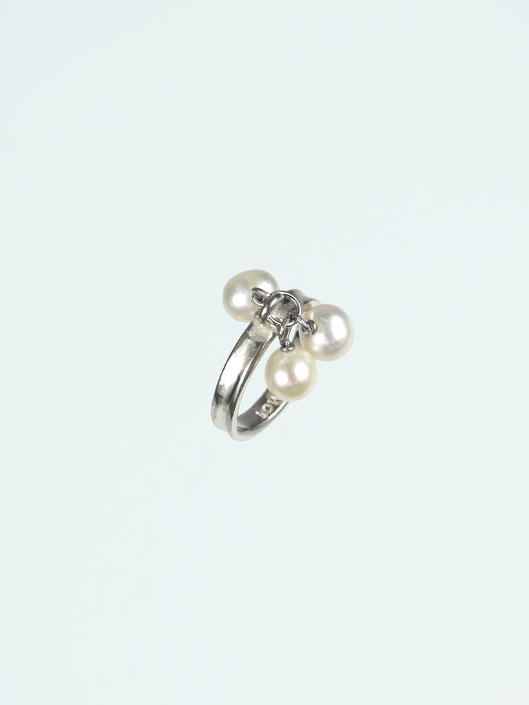 Lowool Tree Pearls Silver Ring