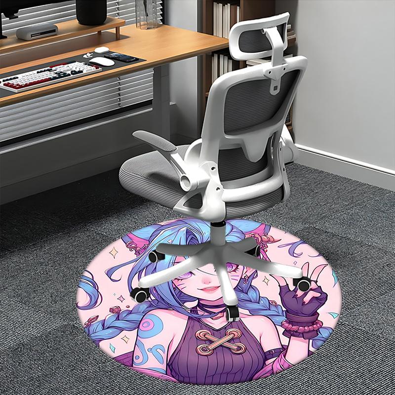 

Demon Slayer Chair mat Round Rug-Office carpet, Machine Washable, Non-slip, Suitable for Living Rooms, Bedrooms 80cm