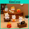 Figurine de Chat Orange Porte-Bonheur Adorable en Résine Boîte Aveugle Décoration de Bureau Créative