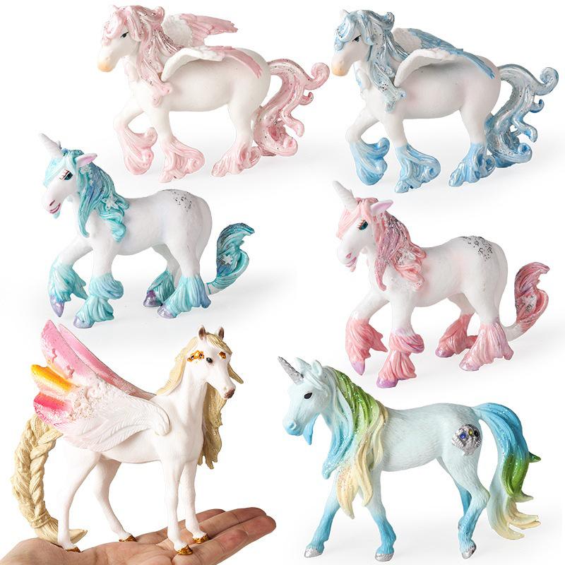 Realistic Pegasus Unicorn Horse Figurine Children's Educational Toy and Gift