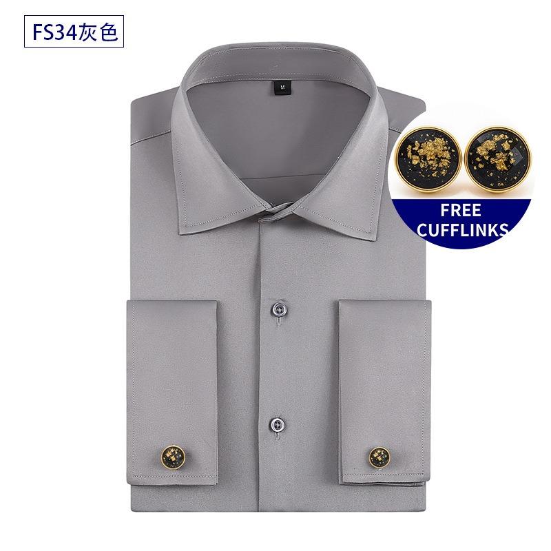 Solid Color Dress Shirt Men's Business Ready Buttons VintageComfortable Wholesale Shirts