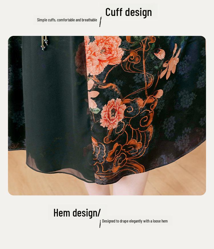 Elegantes Retro-Grünes A-Linien-Kleid - Sommermode 2024, Kurzärmelig, Lang und Schick für Damen