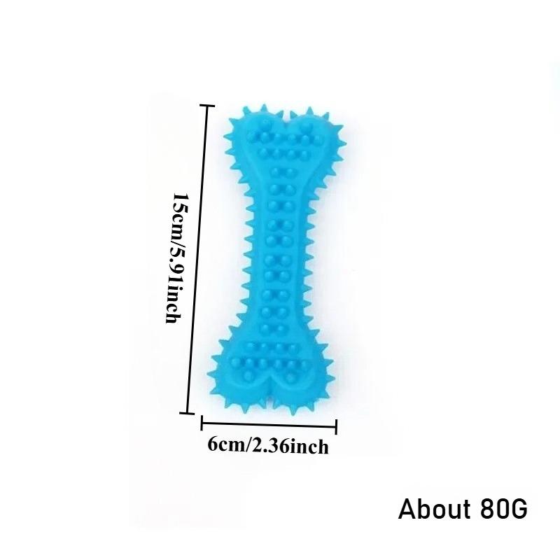1PC Bite-Resistant Soft Rubber Dog Chew Toy - Bone Shape Teeth Grinding Toy for Small Dogs Training
