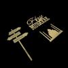 Birthday Cake Charms Personalized Umrah Mubarak Hajj Mubarak Letter Cake Topper Gold Color Acrylic Cake Decoration
